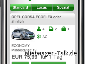Europcar Applikation