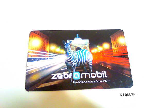 Kundenkarte von Zebramobil, zugehörig zum Bericht vom Audi A1 von Zebramobil