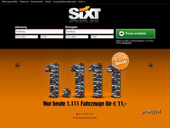 11-Euro Special von Sixt am 11.11.