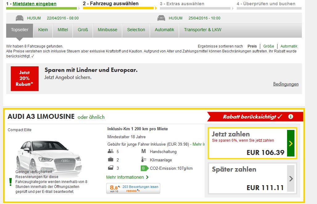 Preise Europcar
