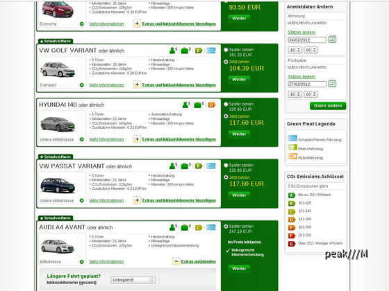 Europcar-Buchung