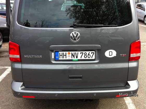 VW Multivan 2.0 TDI Europcar Ludwigshafen 30.3.-31.03.12
