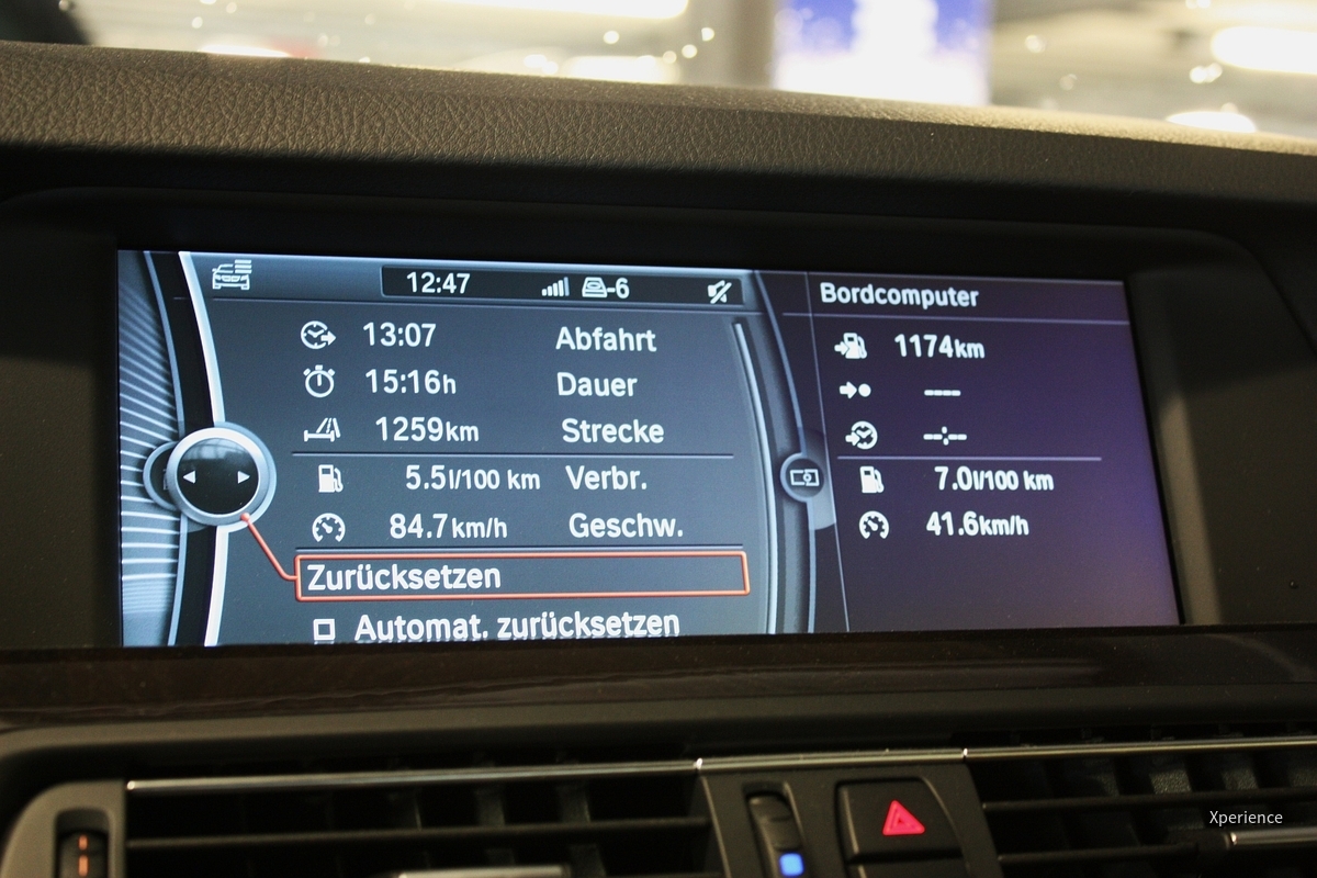 Reise-Bordcomputer des BMW 520dA