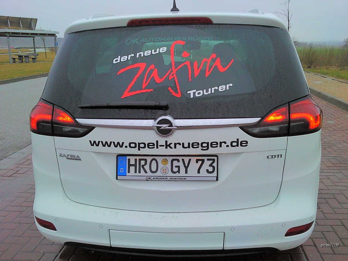 Zafira Tourer von Opel Krüger Rostock, 28.2.